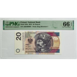 20 złotych 2012 - AB - PMG 66 EPQ