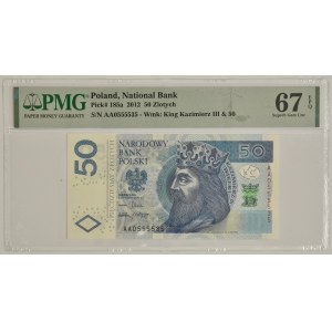 50 złotych 2012 - AA - PMG 67 EPQ