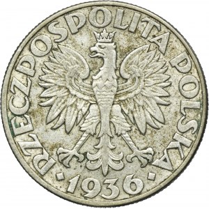 Żaglowiec, 5 złotych 1936