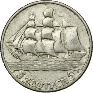 Żaglowiec, 5 złotych 1936