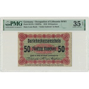 Posen, 50 Kopecks 1916 - long clause (P2a) - PMG 35 EPQ - RARE