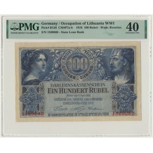 Posen, 100 Rubles 1916 - 6 digit series - PMG 40