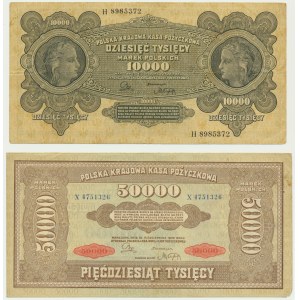 Zestaw, 10.000-50.000 marek 1922 (2 szt.)