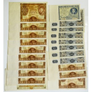 Zestaw, 5-100 złotych 1929-36 (21 szt.)