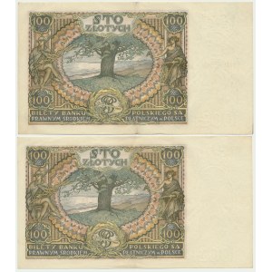 100 złotych 1934 - Ser. AV. - znw. kreski na górze (2 szt.)