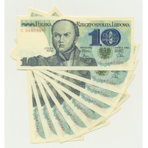 10 zlatých 1982 - C (9 ks)