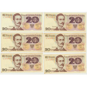 Zestaw, 20 złotych 1982 (6 szt.)