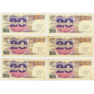 Zestaw, 20 złotych 1982 (6 szt.)