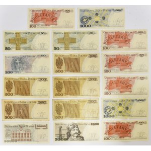 Zestaw, 50-50.000 złotych 1974-93 (17 szt.) - w tym rzadsze serie