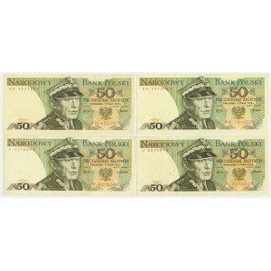 Zestaw, 50 złotych 1975 (4 szt.)