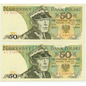 50 złotych 1975 - AE i BE (2 szt.)