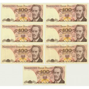 100 złotych 1976 - AL i AR (7 szt.)