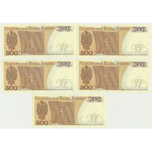 500 złotych 1982 - GA (5 szt.)