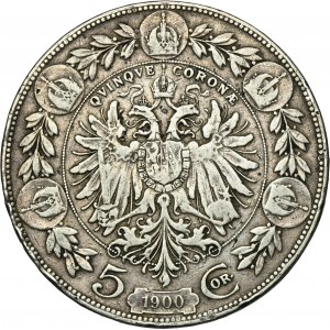 Autriche, François-Joseph Ier, 5 couronnes Vienne 1900