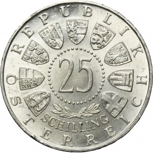 Austria, II Republic, 25 Schilling Wien 1956 - 200th Birth Anniversary of Wolfgang Amadeus Mozart