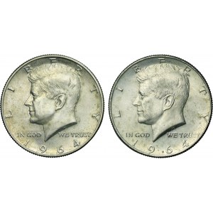 Set, USA, 1/2 Dollar 1964 (2 pièces).