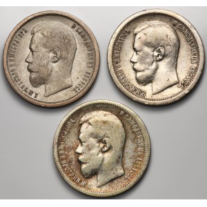 Set, Russia, Nicholas II, 50 Kopeck (3 pcs.)