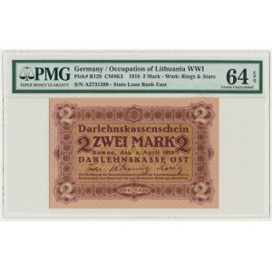 Kowno, 2 Mark 1918 - A - PMG 64 EPQ - RARE