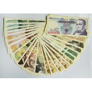 Zestaw, 10-100.00 złotych 1974-93 (22 szt.)