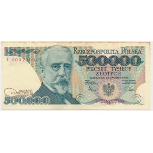 500.000 złotych 1990 - T - bardzo rzadkie