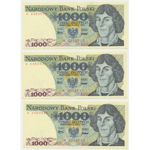 1.000 złotych 1975 - K (3 szt.)