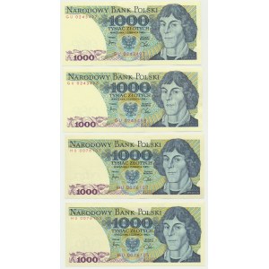 1.000 złotych 1982 - GU i HU (4 szt.)