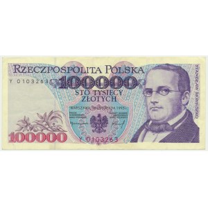 100.000 złotych 1993 - Y - rzadka seria