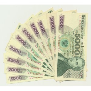 Zestaw, 5.000 złotych 1982-88 (10 szt.)