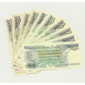 Zestaw, 5.000 złotych 1982-88 (10 szt.)