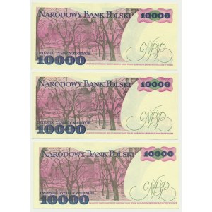 10 000 PLN 1988 (3 pièces)