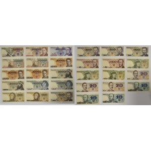 Zestaw, 10-2 miliony złotych 1979-93 (29 szt.)
