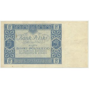 5 złotych 1930 - Ser.D - rzadka odmiana jednoliterowa