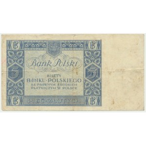 5 złotych 1930 - Ser.H - rzadka odmiana jednoliterowa