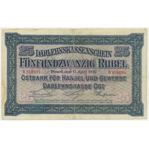 Posen, 25 Rubles 1916 - B -