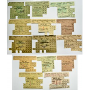 Łódź, cartes de ravitaillement 1948 (14 pièces)
