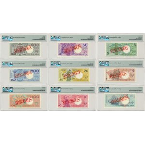 Komplet WZORÓW Miasta Polskie - A0000000 - (9szt.) - PMG 66 EPQ - 67 EPQ