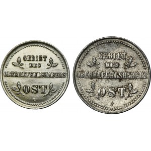 Set, Ost, 1 Kopeck and 2 Kopeck Hamburg 1916 J (2 pcs.)