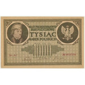 1.000 marek 1919 - Ser. AC - 7 cyfr -