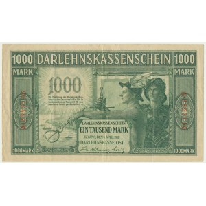 Kowno, 1.000 Mark 1918 - A - 7 digit series -