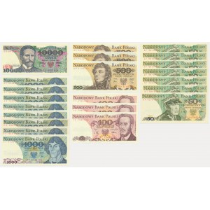 Zestaw, 50-10.000 złotych 1982-88 (22 szt.)