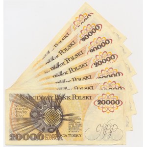 Zestaw, 20.000 złotych 1989 - AG - (7 szt.)