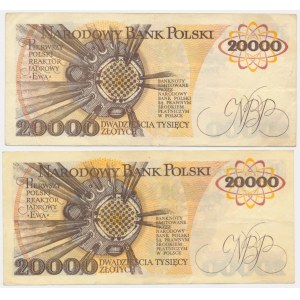 20.000 złotych 1989 - A i AA - (2 szt.)