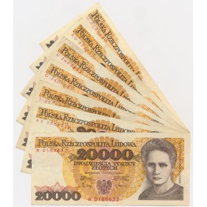 Zestaw, 20.000 złotych 1989 (7 szt.)