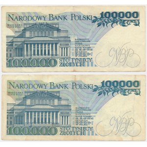 100.000 złotych 1990 - A i AA - (2 szt.)
