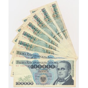 Zestaw, 100.000-500.000 złotych 1990 (8 szt.)