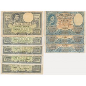 Zestaw, 100-500 złotych 1919 (8 szt.)