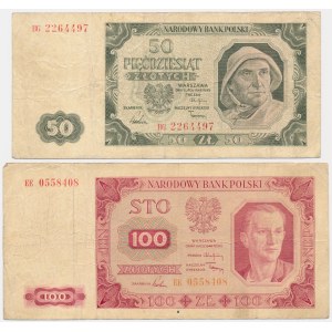 Zestaw, 50-100 złotych 1948 (2 szt.) - rzadsze odmiany