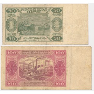 Zestaw, 50-100 złotych 1948 (2 szt.) - rzadsze odmiany