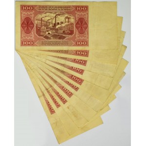 Zestaw, 100 złotych 1948 (10 szt.) - wcześniejsze odmiany