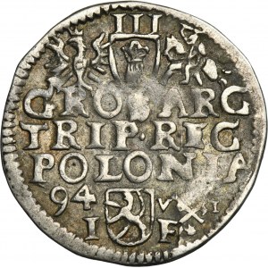 Sigismond III Vasa, Trojak Poznań 1594 - visage allongé
